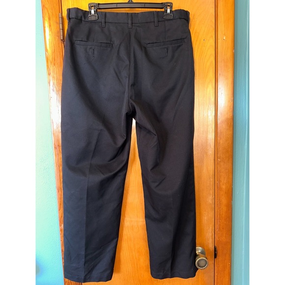 Haggar Q Pants Mens 34x29 Hidden Elastic Waist Black Button Zip Quality - Picture 2 of 6